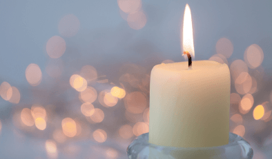 A lit candle