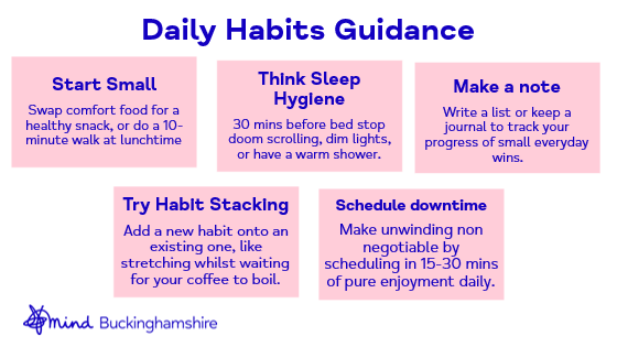 Infographic showing Daily Habits Guidance.
